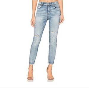 Agolde | Women's Distressed Sophie Crop Jeans in Outsider (Size 26)
